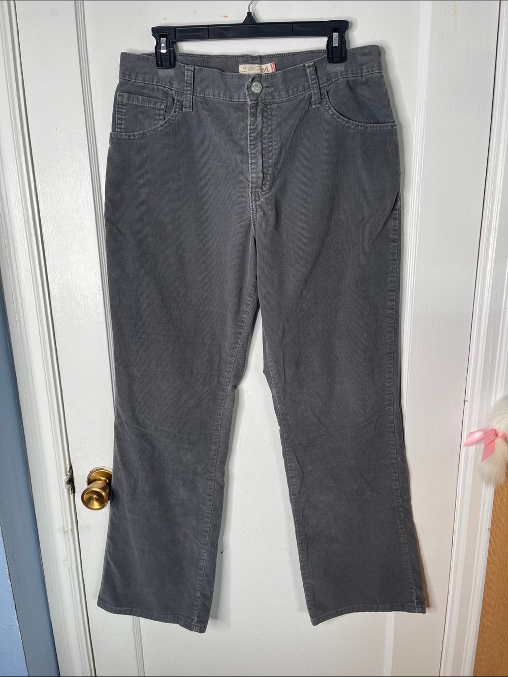 Levi’s 550 Gray Corduroy Pants 14 M Women’s Relaxed Boot Cut Stretch
